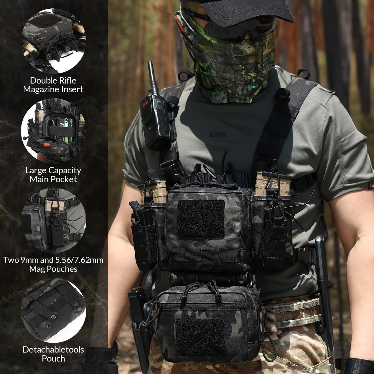 VOTAGOO Adjustable & Detachable Tactical Chest Rig
