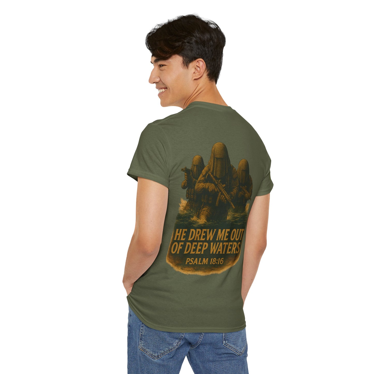 Psalm 18:16 Heavy Cotton Tee