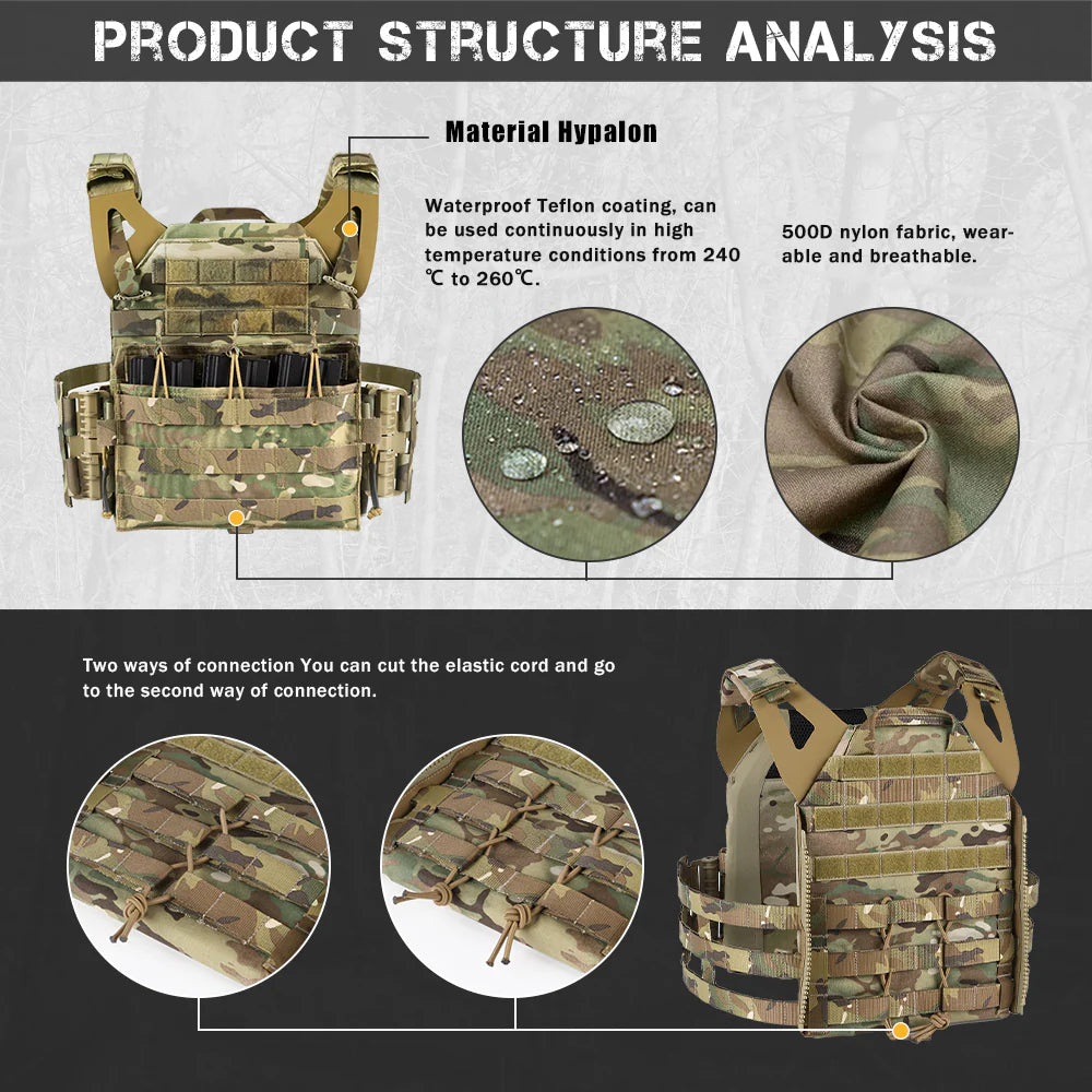 VOTAGOO Lightweight Hypalon Tactical Vest
