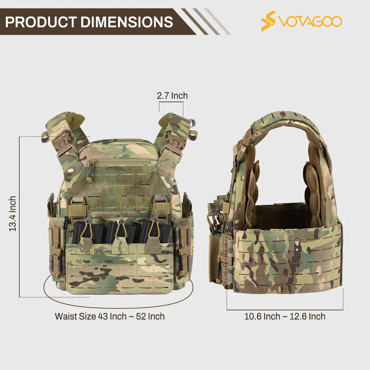 VOTAGOO Quick Release Lightweight Tactical Vest