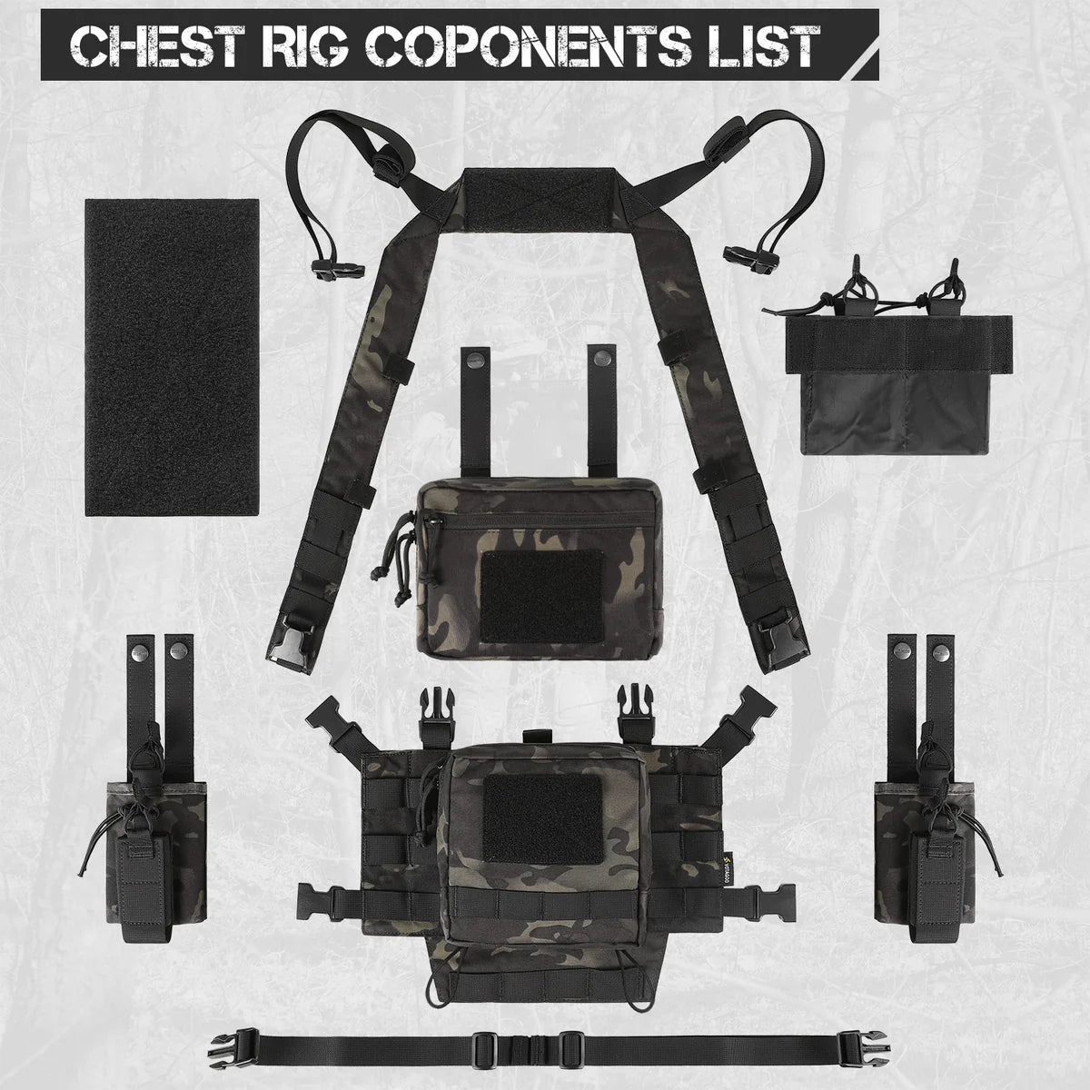 VOTAGOO Adjustable & Detachable Tactical Chest Rig