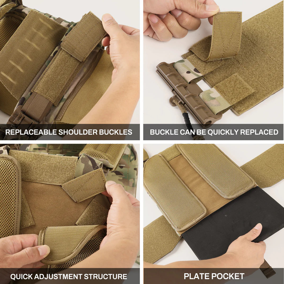 VOTAGOO Adjustable Tactical Vest with Admin Drop Pouch