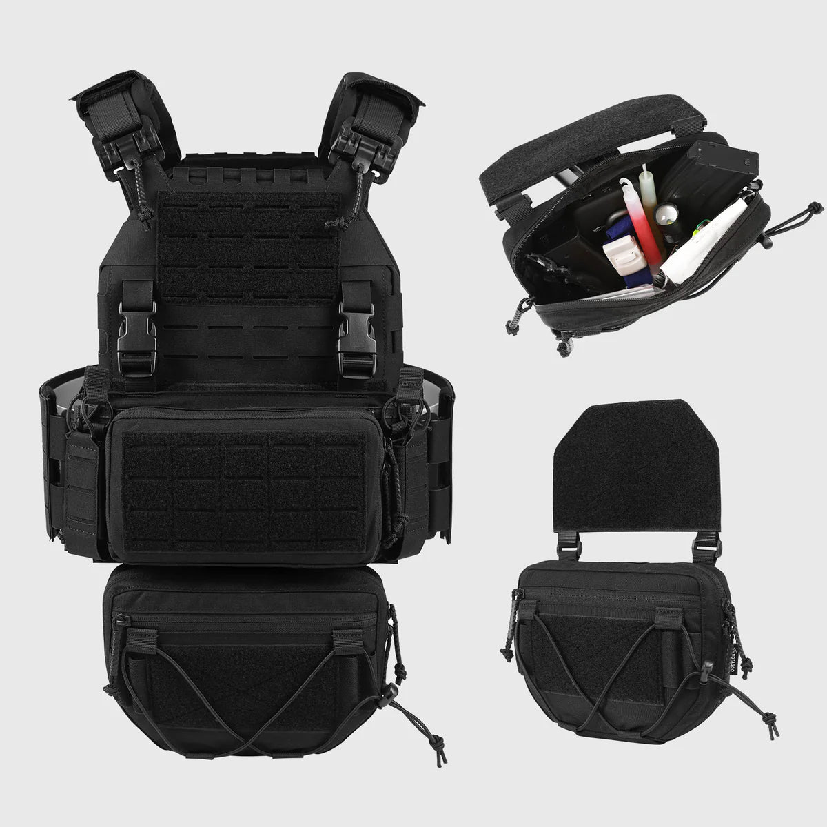 VOTAGOO Adjustable Tactical Vest with Admin Drop Pouch